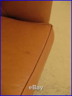 LF38741EC Tan Leather Tufted Chesterfield Sofa w, Tack Head Trim