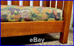 LIMBERT Antique Mission Arts and Crafts Solid Oak Sofa Couch Settee Refinished