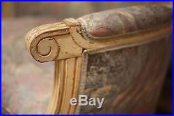 LOUIS XVI STYLE French antique hat shaped pair of fauteuils