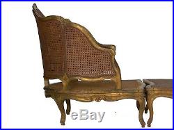 LOUIS XV CHAISE French Antique Duchesse Brisée Arm Chair Lounge, 19th C