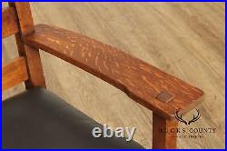 L. & J. G. Stickley Antique Mission Oak and Leather Settee