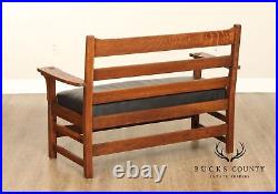 L. & J. G. Stickley Antique Mission Oak and Leather Settee