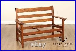 L. & J. G. Stickley Antique Mission Oak and Leather Settee