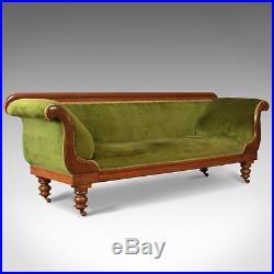 Large Antique Settee, Regency, Mahogany, Scroll End Sofa, Daybed, Circa 1820