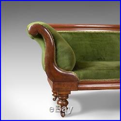 Large Antique Settee, Regency, Mahogany, Scroll End Sofa, Daybed, Circa 1820