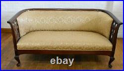 Large Antique style carved bow back sofa settee