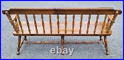 Large Vintage 20thC American SPINDLE CARVED Wood WINDSOR Style SETTEE Bench Sofa