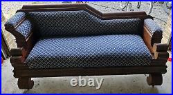 Late 1800s Antique Victorian Sofa Couch Fainting Couch Mahogany Must See