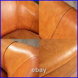 Late 20th Century Dutch Two/three Seater Tan Sheepskin Leather Sofa