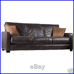 Leather Futon Sofa Convertible Sleeper Couch Living Family Bed Room Furniture
