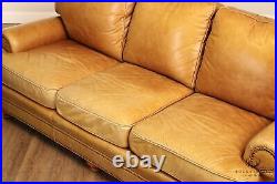 Leathercraft Traditional Tan Leather Upholstered Sofa