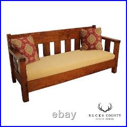 Lifetime Furniture Antique Mission Oak Sofa Settle