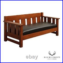 Lifetime Furniture Co. Antique Mission Oak aThree Seat Settee