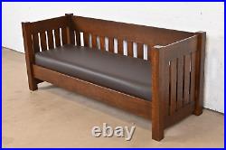 Limbert Antique Mission Oak Arts and Crafts Settle Sofa, Newly Restored