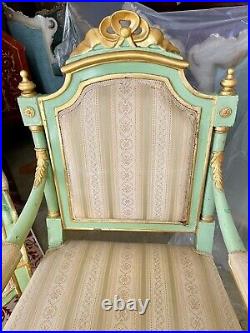 Living Room Set Teal Light & Gold Antique Style Louis XVI France End'800