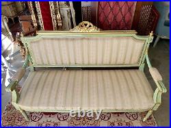 Living Room Set Teal Light & Gold Antique Style Louis XVI France End'800