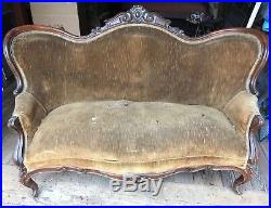 Lot Of Antique Victorian Furniture Chairs, Sofa And More