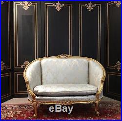 Louis VX Settee Ornate And Gold Leaf