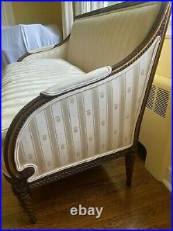 Louis XVI style canape sofa settee. Recently reupholstered