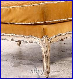 Louis XV Caramel Velvet Chaise Lounge by Drexel Heritage