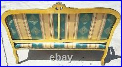 Lovely 66 Antique Vintage French Louis XV Style Gold Leaf Gilt Open Arm Sofa