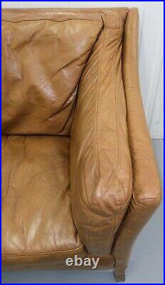 Lovely Halo Reggio Conker Leather Light Brown Two Seater Sofa Rrp£2090