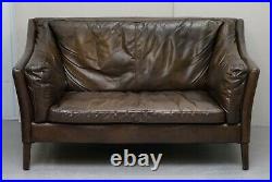 Lovely Rrp £2099 Halo Reggio Conker Brown Leather Two Seat Sofa Very Comfortable
