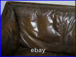 Lovely Rrp £2099 Halo Reggio Conker Brown Leather Two Seat Sofa Very Comfortable