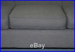 Lovely Rrp £3500 Bernhardt Sharktooth Linen Grey Upholstery Contemporary Sofa