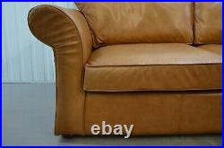 Luxury Laura Ashley Golden Tan Leather 2 Seater Sofa Bed/ Armchair Available