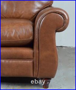 Luxury Laura Ashley Tan Leather Armchair / Matching Sofa Bed Available