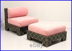 MAITLAND SMITH Green/Black Tessellated Marble Two Piece Chaise Lounge