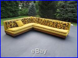 MCM Autumn Colored 60's L-Shaped Tweed Upholstered 2-pc. Sofa Set. GC-Priced Low