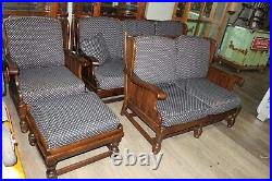 MCM Vintage Ethan Allen Old Tavern Pine Living Room Set Sofa Couch Chair Ottoman