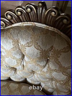 MOVING SALE Antique Victorian Sofa Gold Cream French Country Photography Wedding