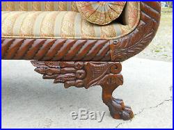 Mahogany Eagle Head Carved SofaTurn of the Century