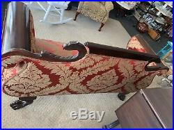 Mahogany High Arm Sofa Settee with Eagle HeadsFederal Empire 1800s