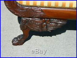Mahogany High Arm Sofa Settee with Eagle HeadsFederal Empire 1890