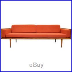Mel Smilow Walnut Case Sofa Mid-Century Danish Modern Couch 1950s Thielle 1960s
