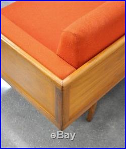Mel Smilow Walnut Case Sofa Mid-Century Danish Modern Couch 1950s Thielle 1960s
