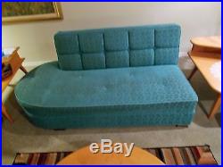 Mid Century 1950's Sectional Sofa Couch with Heywood Wakefield Corner Table