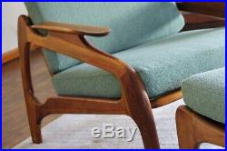 Mid Century Adrian Pearsall Lounge Chair and Ottoman (new upholstery)