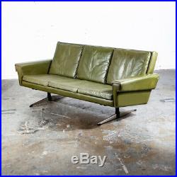 Mid Century Danish Modern Couch Sofa Svend Skipper Avocado Green 3 Seater Tandem