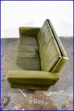 Mid Century Danish Modern Couch Sofa Svend Skipper Avocado Green 3 Seater Tandem