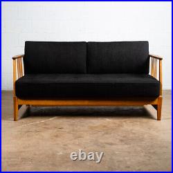 Mid Century Danish Modern Daybed Sofa Black Oak Adjustable Storage Restored Mcm