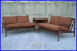 Mid Century Danish Modern Fox Manufacturing Sectional Love Seat Sofa
