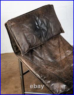Mid Century Danish Modern Lounge Chair Chaise Gray Black Leather Tord Bjorklund