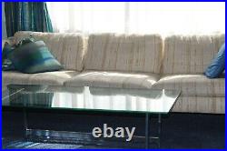 Mid-Century Danish Modern Milo Baughman Style 3-Seat Chrome Frame Sofa