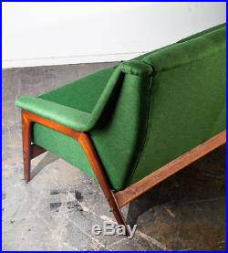 Mid Century Danish Modern Sofa Couch Dux Folke Ohlsson Teak Green Swedish Mcm XL