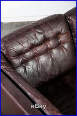 Mid Century Danish Modern Sofa Couch Leather 3 Seater Borge Mogensen Dark Brown